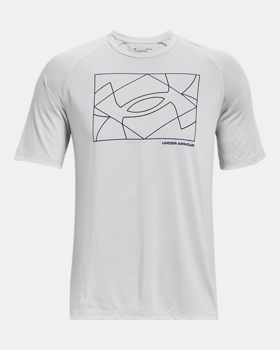 Men's UA Tech™ 2.0 Boxed Logo Short Sleeve in Gray image number 4